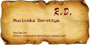Ruzicska Dorottya névjegykártya